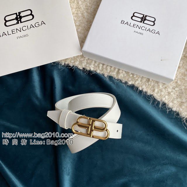 Balenciaga女士皮帶 巴黎世家BB經典logo扣腰帶 巴黎世家小牛皮皮帶  jjp1134